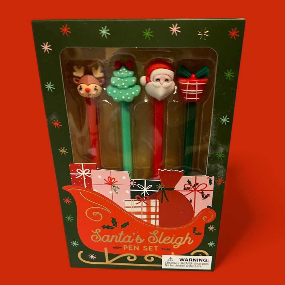 Eccolo Santa's Sleigh Pen Set of 4